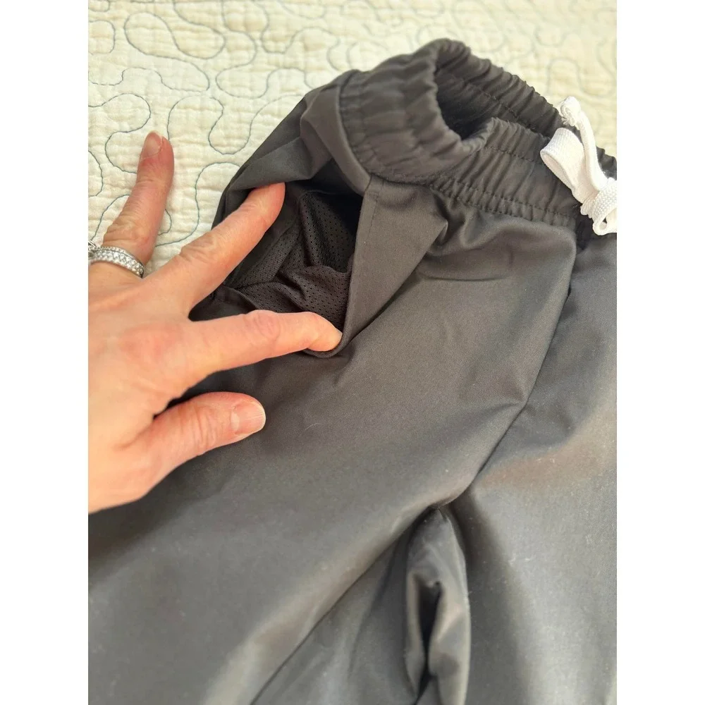 Nike Kids Black Pants White‎ Logo Drawstring Boys Size Small NWOT